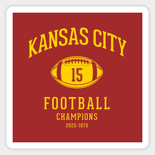 Vintage Kansas City Chiefs 2020 Campions Magnet by BooTeeQue